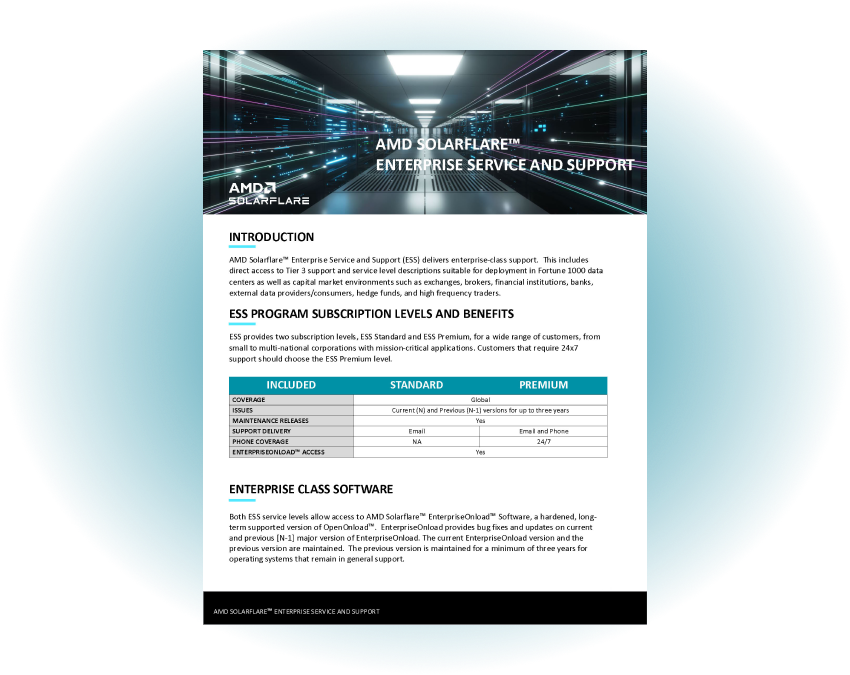 AMD Solarflare ESS product brief cover AMD Solarflare ESS product brief cover