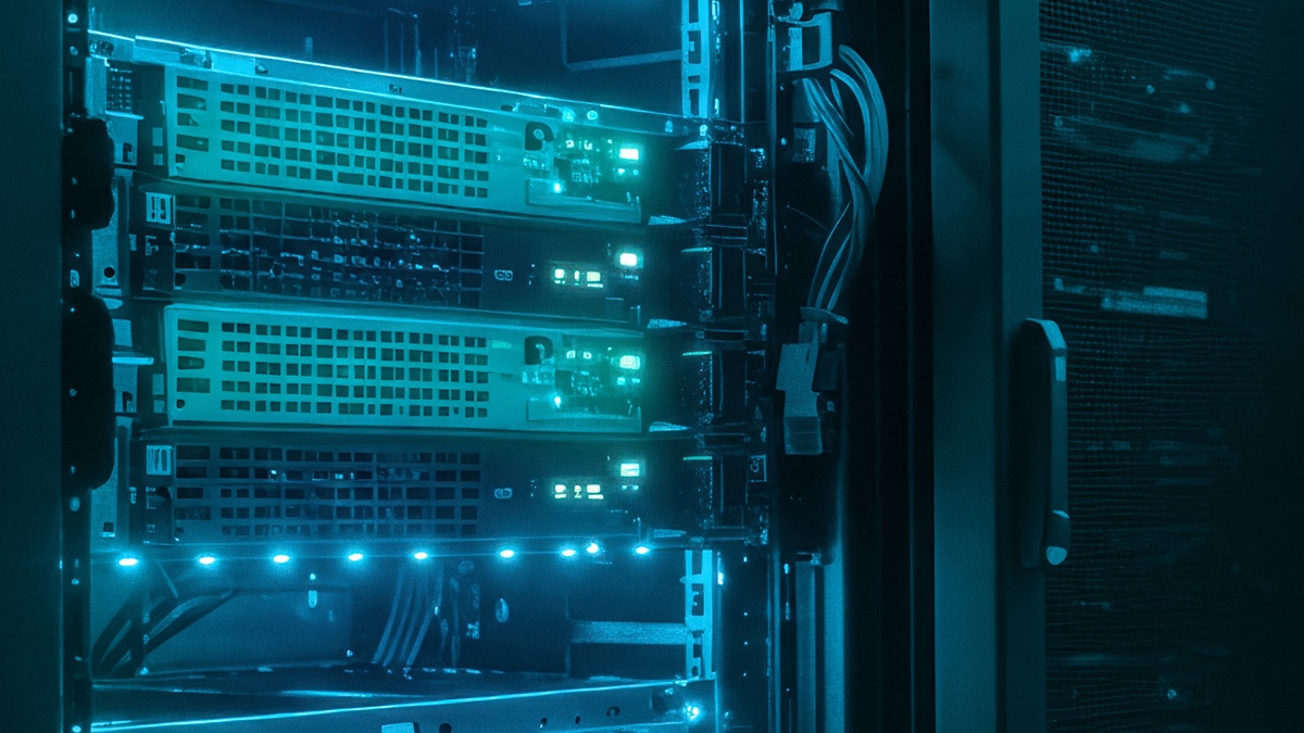 Close-up of a server Close-up of a server